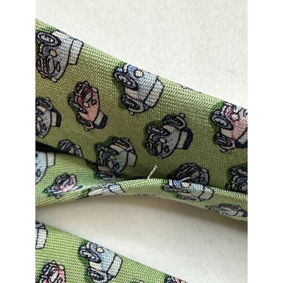 VINEYARD VINES Martha's Vineyard Men's 100% Silk Tie Green Made in USA Cars - Picture 7 of 8